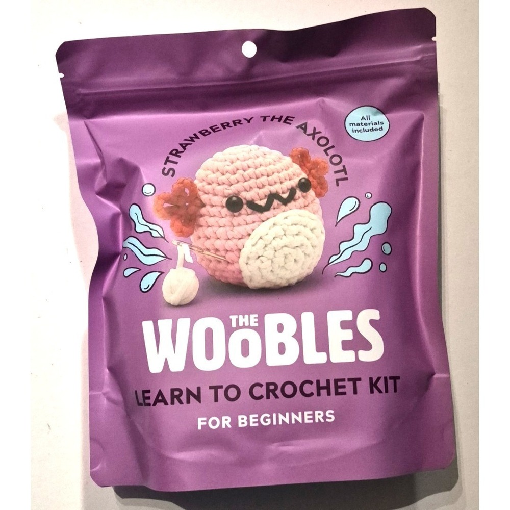 The Woobles Strawberry The Axolotl Learn to Crochet Kit Beginners NEW Sealed